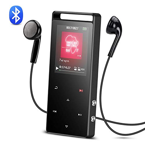 AGPTEK MP3 Bluetooth A01T en Métal Sport 8Go Stéréo Excellent Lecteur Baladeur avec Boutons tactiles & Bouton de Verrouillage (Supporte Carte SD Jusquu0092à 128Go, la Carte Pas Inclus), Gris Foncé