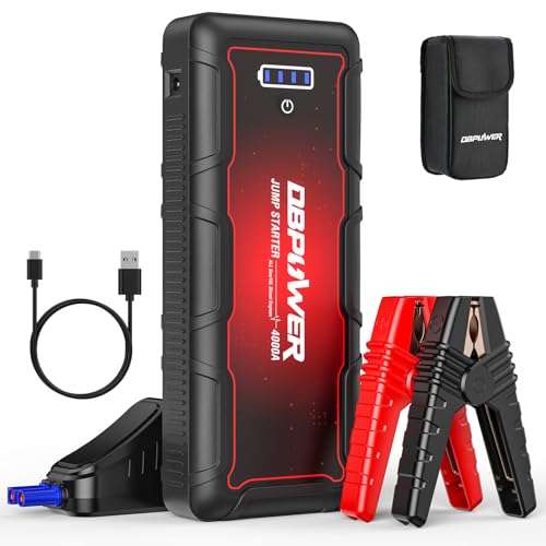 Image of DBPOWER Jump Starter 4000A Peak 88.8Wh Portable Car Jump Starter (Up to All Gas/10L Diesel Engine) 12V Auto Battery Booster Pack with Smart Clamp Cables,Quick Charge, LED Light Jump Box