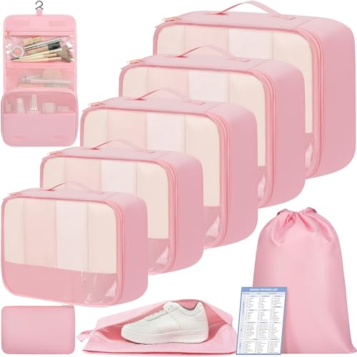 BAGAIL 9 Set Packing Cubes Luggage Packing Organizers for Travel ...