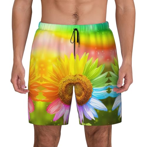 Maillot de bain homme anti frottement avec doublure compression tournesol