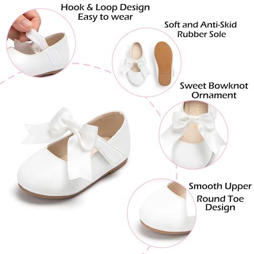 Image of PHIRAMIN Tollder Girl Dress Shoes - Little Girl Ballet Flats for Wedding Party