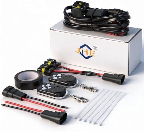 JHE 150W LED Light Bar Wiring Harness Kits,Wireless Remote Contro...