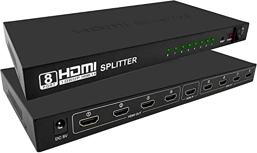 Security-01 1x8 8 Ports HDMI Powered Splitter for Full HD 1080P & 3D Support (One Input to Eight Outputs)