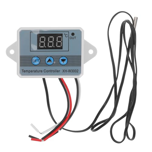Cabilock Controlador de Temperatura Digital Ajustable Termostato Electrónico de Precisión Invernaderos y Acuarios Indicador de Temperatura Controlador de Ventilación