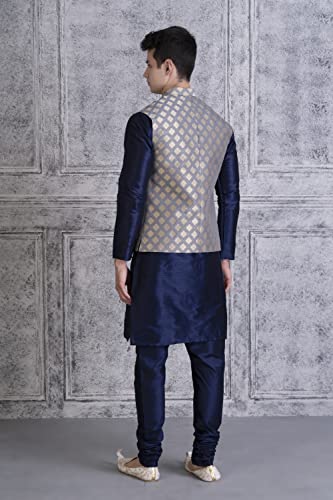 Image of UnM Men Silk Blend Classic Kurta Set
