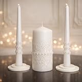 Magik Life Unity Candle Set - Wedding Ceremony & Reception – 6” Pillar & Two 10” Taper Candles – Long...