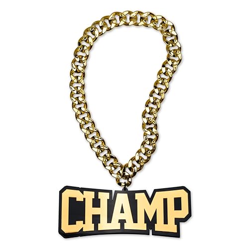 Image of TrophySmack 'Champ' Turnover Chain - Chrome Gold & Black Acrylic