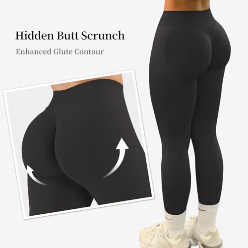 Hidden Scrunch Butt Lifting Leggings for Women Impact Gym Workout Leggings Mid Low Waist Compression Yoga Pants3