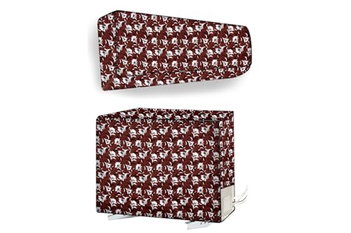 Image of The Furnishing Tree 1.5 Ton Split AC Cover for Indoor and Outdoor Units Floral Pattern Magenta