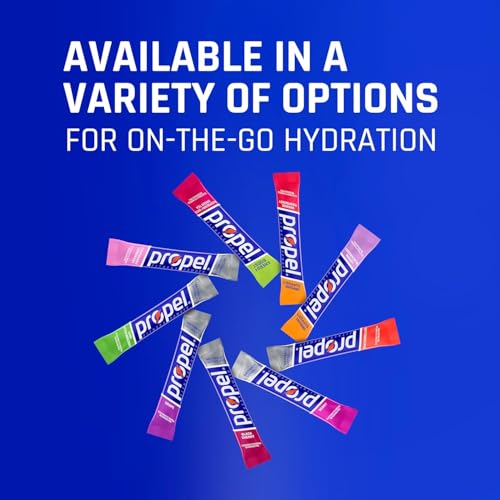 Propel Electrolyte Enhanced Water Drink Mix Powder Packets, Kiwi Strawberry Variety Pack, Zero Calorie & Zero Sugar Hydration with Electrolytes and Vitamins C & E (30 Packets)
