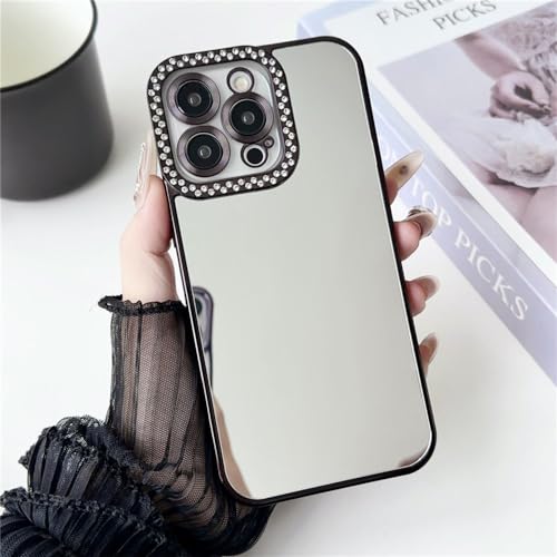 Coque pour iPhone 14 Pro rigide noire antichoc qui remplace votre miroir de poche encombrant