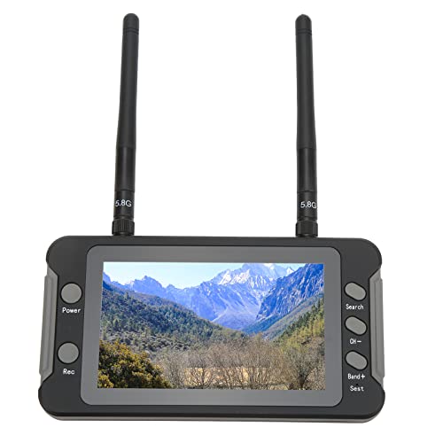 Monitor Odbiornika FPV, 7-calowy Monitor LCD z Odbiornikiem Odbiornik 5,8 GHz, 40 Kanałów, z Wbudowanym Akumulatorem Ekran Wyświetlacza Drona RC dla Quadkoptera Drona FPV