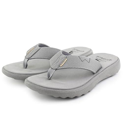 Kickback Koloa Flip Flop Sandals - Mens & Ladies Flip Flops - Relaxed Look All Day Comfort - Casual Summer Shoes - Grey - UK 7