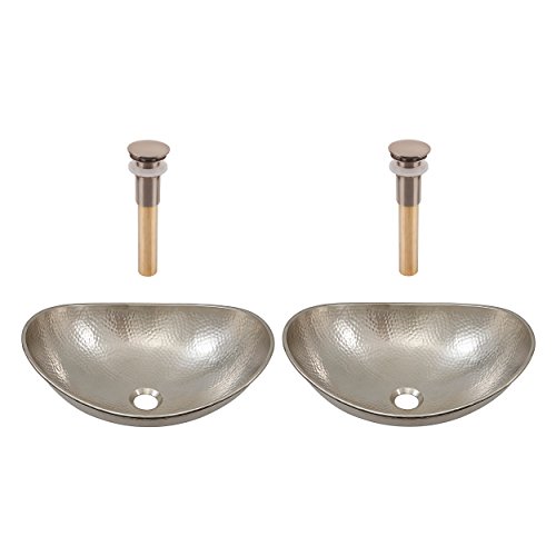 Sinkology Sb305-19N-Amz-Tp2 Copper Bathroom Sink, 19" X 14" X 7", Nickel #TOP23