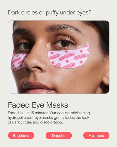 Topicals Faded Starter Kit, The Brightening & Clearing Bundle - Faded Serum for Dark Spots (0.5oz) and Faded Under Eye Masks (Set of 6)