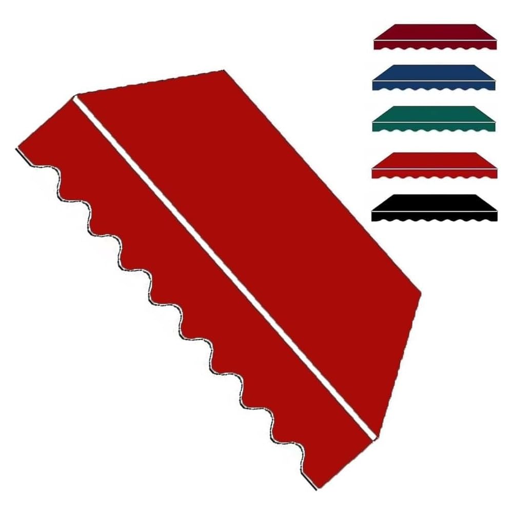 Tenda da sole retrattile in tessuto di ricambio impermeabile per pergola e vetrina, soluzione ombreggiante per esterni, 7 x 2 m, colore rosso
