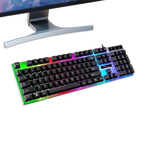 Teclado ergonómico para juegos, teclado mecánico negro, teclado estético con cable, Teclados mecánicos flotantes impermeables para el hogar, jugadores, computadoras de escritorio y portátiles