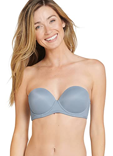 Jockey Women's Bra Cushion Wire Multiway Strapless Bra, Silver Line Blue, 38B #TOP28