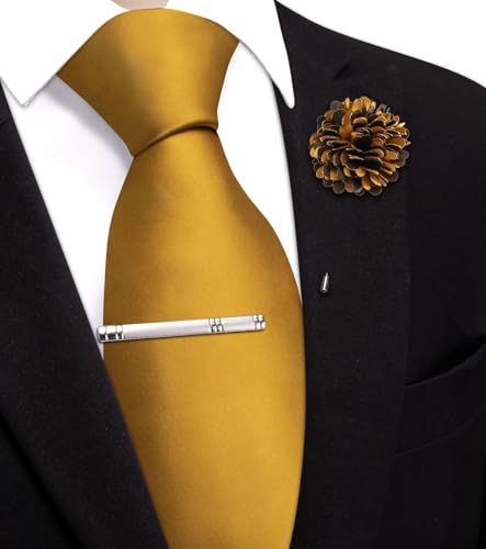 Image of Hi-Tie Men's Extra Long Solid Satin Tie Set 63 Inch /70 Inch Formal Necktie