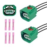 2PCS Headlight Wiring Harness with Terminals,Pratical Headlight Connector Plug Compatible with Dodge,Jeep,Ram,Headlights Socket Harness Car Accessories Replace OEM#68064997AA