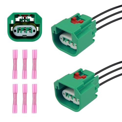 2PCS Headlight Wiring Harness with Terminals Pratical Headlight Connector Plug Compatible with Dodge Jeep Ram Headlights Socket Harness Car Accessories Replace OEM#68064997AA