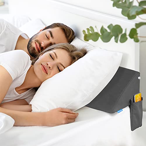 Banflower Queen Size(60"X10"X6") Bed Wedge Pillow For Headboard Multi-Use Reading Pillow Long Bolster Pillow Bed Gap Filler (0-6") Between Mattress And Headboard Or Wall (Grey) #TOP1