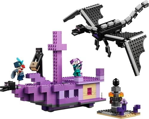 Minecraft L’Enderdrago e la Nave dell’End, Giocattolo - Set da Gioco e da Esposizione con Barca, Drago e 3 Figure tra cui un Enderman - Regalo per Gamer, Bambini e Bambine da 8 Anni in su - 21264 - Lego - Immagine 9