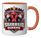 Stirrup Queens OB GYN Nurse Medical Team Pride Ceramic Mug, Orange/White