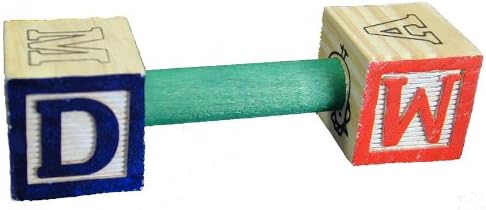 Super Bird Creations SB356 ABC Barbell Bird Foot Toy, Medium/Large Bird Size, 4" x 1"