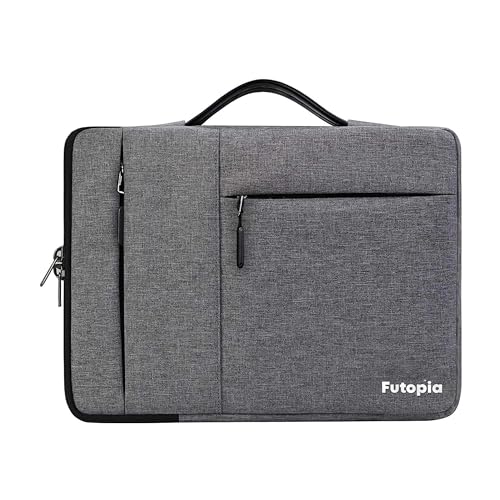 Image of Futopia Laptop Sleeve Bag 15.6-16 Inch with Handle, Padded Interior, Water Resistant Case & Shockproof Protective Cover, Compatible for Laptop & Notebook for Office, College & Travel (Gray)