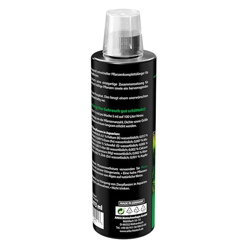Aquarium Pflanzen Dünger 473 ml – fördert sattgrünes Wachstum & kräftige Wurzeln – mit Vitaminen & Spurenelementen – flüssiger Volldünger für Wasserpflanzen & Aquarienpflanzen – ARKA Plants Green