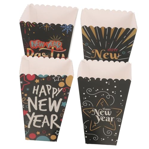 SEWOART 4 Piezas Cajas de Ecológicas para Fiesta Temática Año Recipientes Desechables y Prácticos para Snacks Noche de Cine