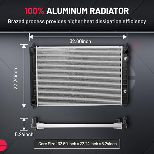 Image of BDFHYK CU13039 Aluminum Radiator for Nissan Murano 2008-2014, for Nissan Quest 2011-2017, 3.5L, 16mm Core
