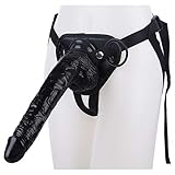 Lfixhssf - Pantalones ajustables para mujer, 30,5 cm, cinturón de cintura, arnés de lencería para mujer, realista, masajeador personal relajante, correas de hoja Lfixhssf (color: negro)