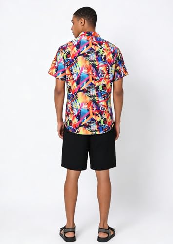 Image of Cromoncent Matching Hawaiian Outfits for Family, Dad and Son Matching Luau Beach Tropical Shirts Mommy Daughter Tropical Sets
