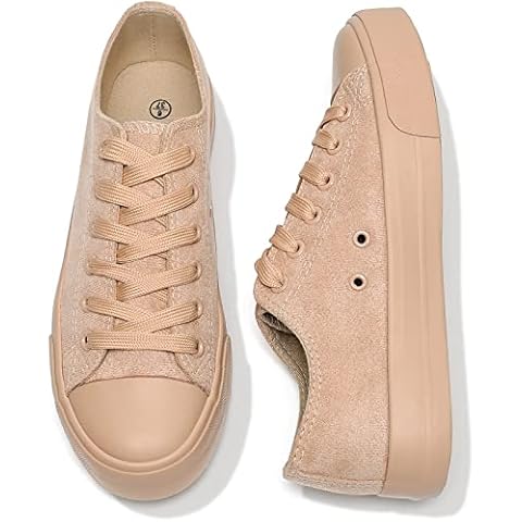 kufeiti Women's Tan Suede Sneakers, Tan, 5 UK Cover