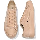 kufeiti Women’s Suede Sneakers Fashion Canvas Shoes Classic Comfortable Casual Walking Shoes(Tan, US