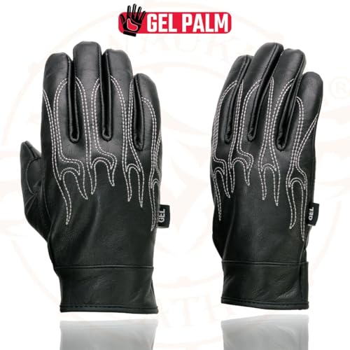 Image of Milwaukee Leather Men's Leather Motorcycle Gloves - Gel Padded Palm, Adjustable Wrist, Riding Gloves - 5X-Large