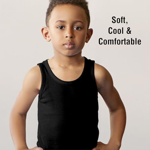 Boys 5 Pack Vests Underwear Sleeveless Kids 100% Cotton White Size 2-13 Years