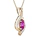 Dazzlingrock Collection 10x5mm Marquise Lab-created Pink Sapphire & Round White Diamond Infinity Swirl Pendant Necklace with 18 inch Gold Chain for Women in 18K Solid Rose Gold