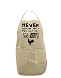 TooLoud A Woman With Chickens Adult Apron - Stone - One-Size