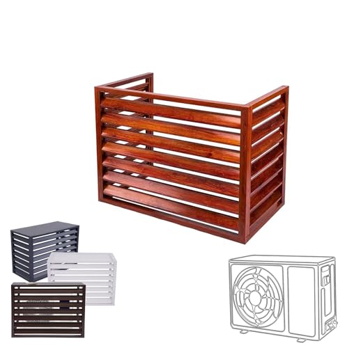 Pxkmouy L100/W50/H70(1.5P) funda para aire acondicionado cubierta de cubre caldera exterior Aluminio Soporte Para Plantas Cubre Aire Acondicionado Protección solar Antipolvo Bajo nivel sonoro