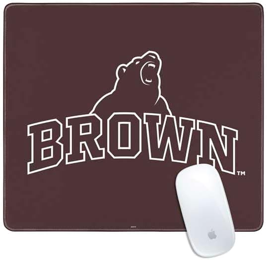 Skinit Small Gaming Mouse Pad - Officially Licensed Brown University Outline Design with Stitched Edges, Waterproof, Non-Slip Rubber Base, Desk Mat for Keyboard & Mouse, 12.6" x 11" inches