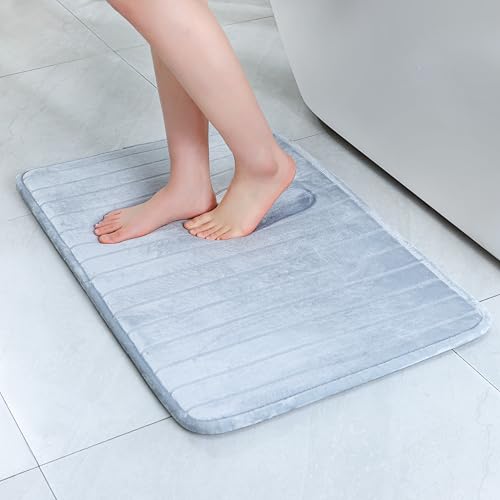 SWEMSTAR Bathroom Rugs Thick Memory Foam Bath Mat - Non-Slip, Quick Dry, Absorbent Washable Floor Microfiber Mat for Shower, Tub, Home Decor Accessories - 17"x24"