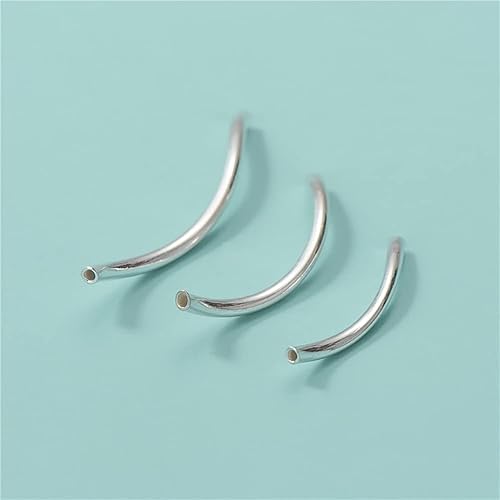 Miniatura 3 de 50 cuentas de tubo de metal curvadas de 0.079 x 0.984 in, cuentas espaciadoras de tubo en forma de S, cuentas de tubo largo trenzado para