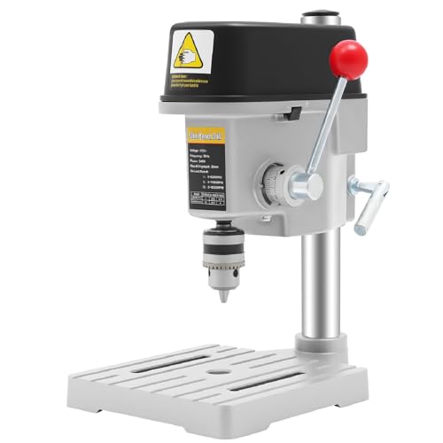 Image of Mini Drill Press, 3-Speed Benchtop Portable Electric Drilling Machine with Wrench, for Metal Wooden Jewelry Furniture and Crystals DIY and Crafts, 340W, Adjustable Speed