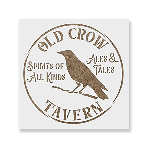 Old Crow Tavern Stencil - Unleash Creepy Creativity with Halloween