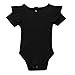 Produktbild Tyoby Baby Kleidung Kurze Ärmel, gekräuselte Manschetten Overall Einfarbige Onesies(Schwarz,70)