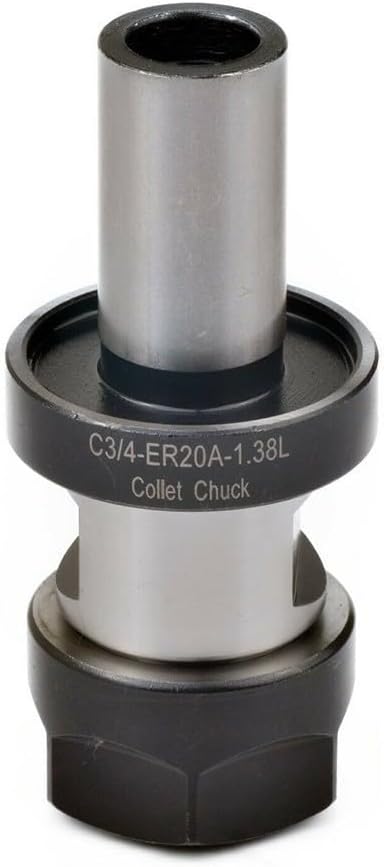 R8 ER20 Collet Chuck 3-Piece Set with 3/4 ER20 1.38 for TTS Holder Adapter, Includes ER20 Collet Nut, High 0.01mm TIR Accuracy, Compatible