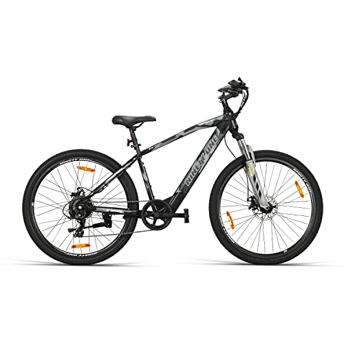 Image of Ninty One Meraki S7 27.5T 7 Speed Electri Cycle with Shimano Acera Gear - Black Grey